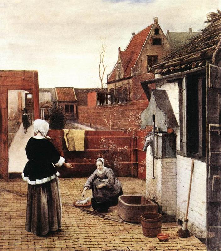 HOOCH, Pieter de Woman and Maid in a Courtyard st China oil painting art